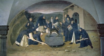 San Benedetto Solleva la Roccia Caduta (dettaglio) da Giovanni di Consalvo